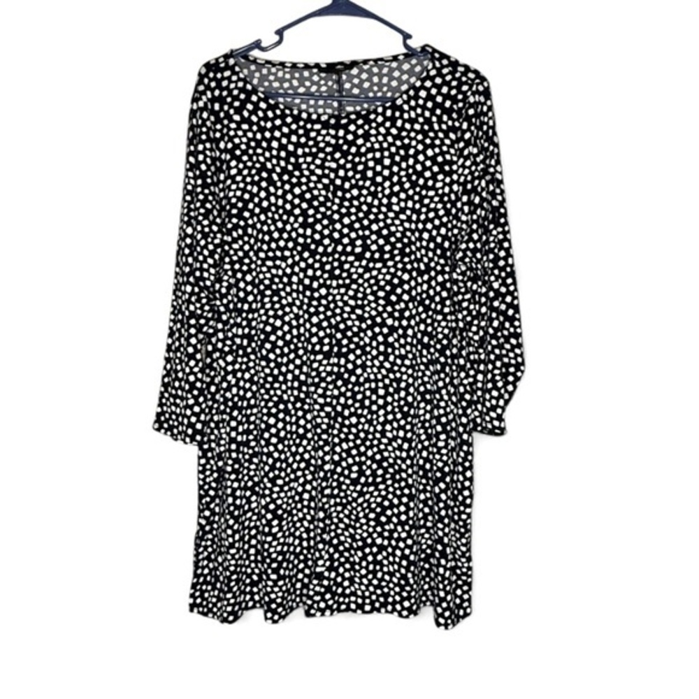 Alfani Black and White Polka Dot Long Sleeve Dress